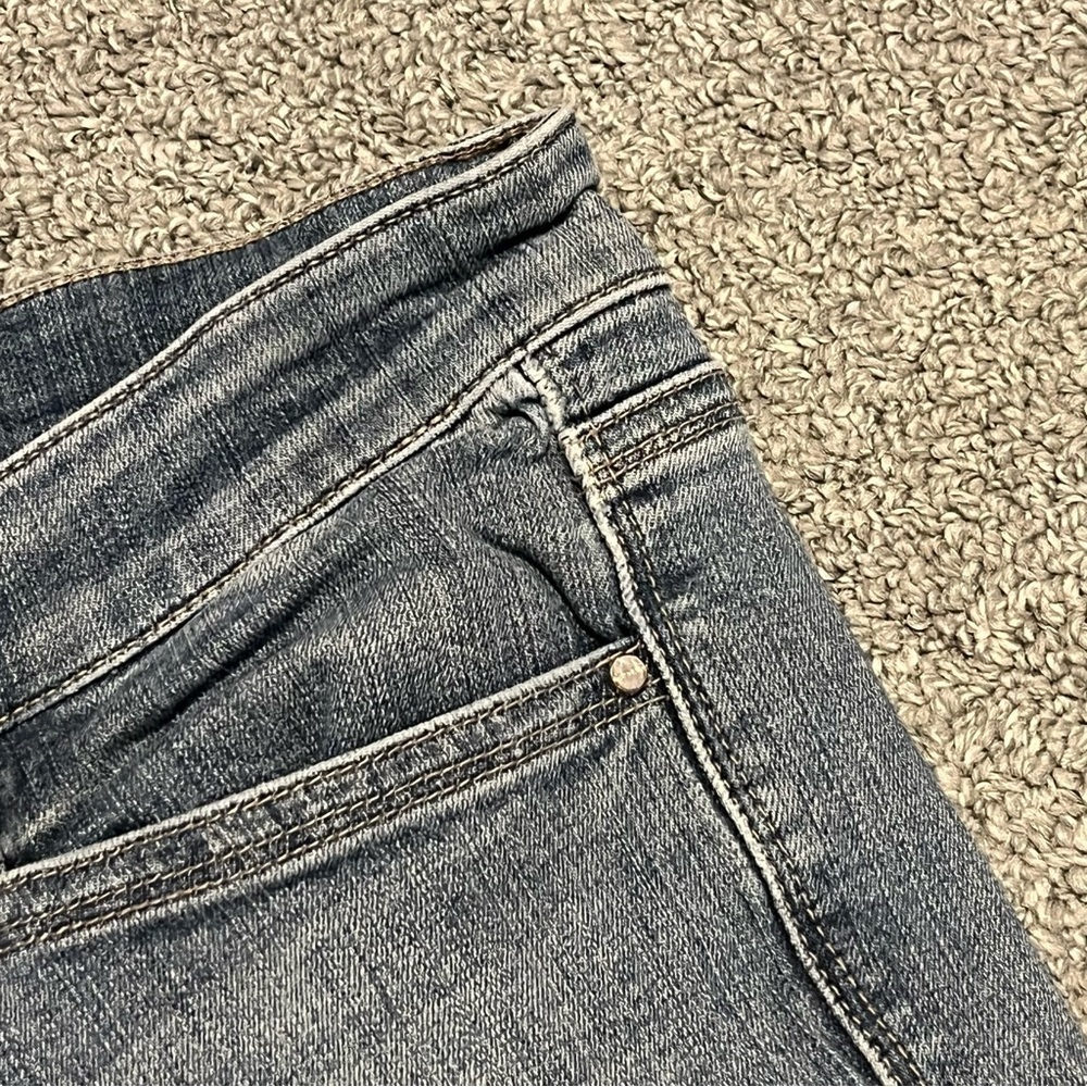 White House Black Market Jeans Womens 10R Blue Wide Leg Denim Embroidered - Picture 4 of 12